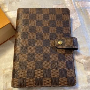 COPY - LV AGENDA MEDIUM RING DAMIER EBENE